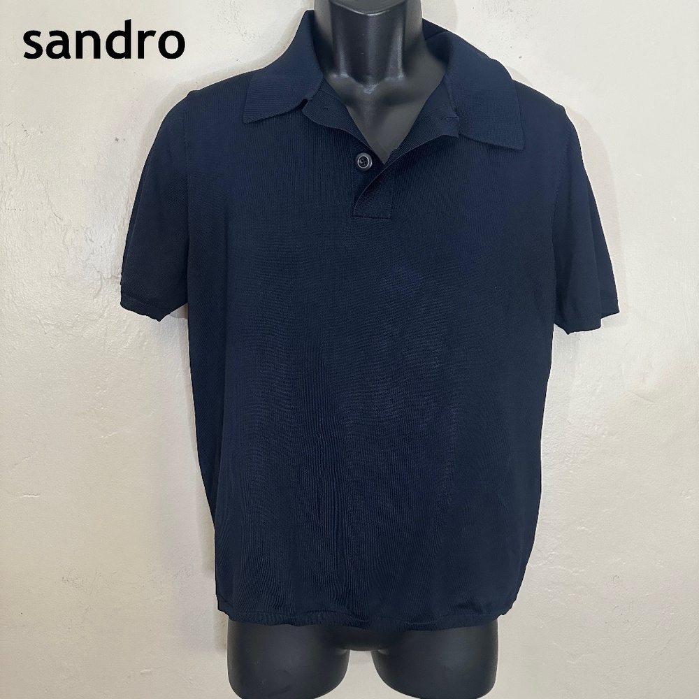 Sandro Men's Navy Polo Shirt